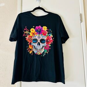 SHEIN Tee -NEW -XL- Black Sugar Skull